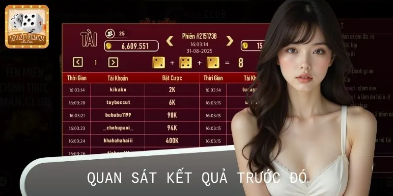 Theo dõi kết quả trước đó là mẹo chơi Tài Xỉu Online hiệu quả của cao thủ